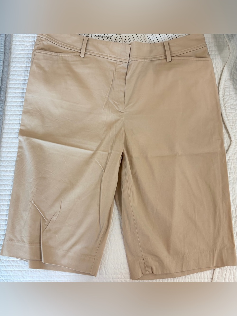 PRELOVED SZ 12 Talbots Tan Chino Long Shorts WORN ONCE